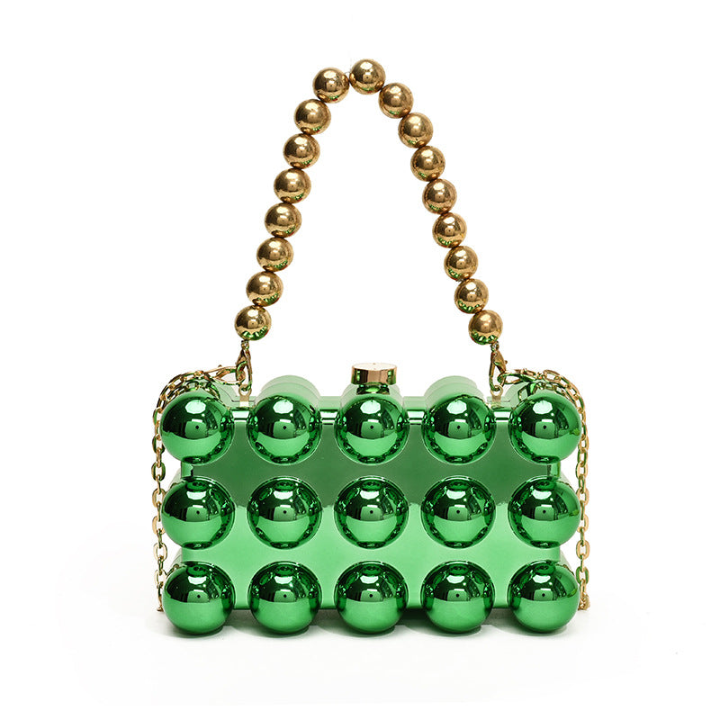 Minimalist Retro Metal Ball Chain Bags in Gold