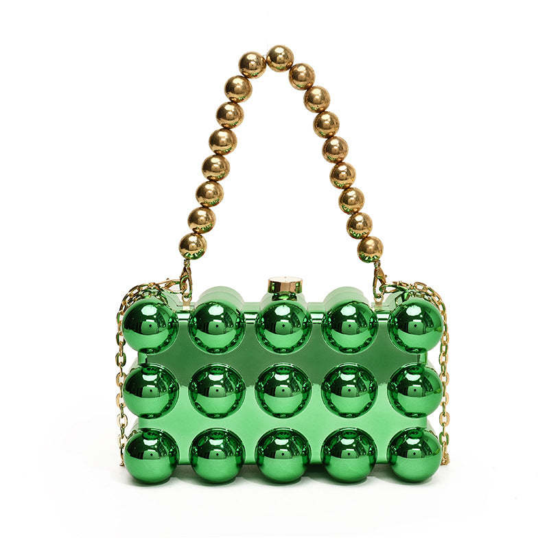 Minimalist Retro Metal Ball Chain Bags in Gold