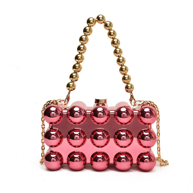 Minimalist Retro Metal Ball Chain Bags in Gold