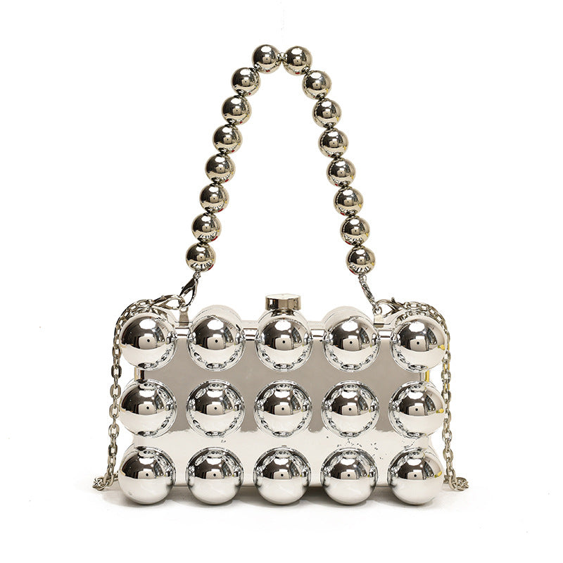 Minimalist Retro Metal Ball Chain Bags in Gold