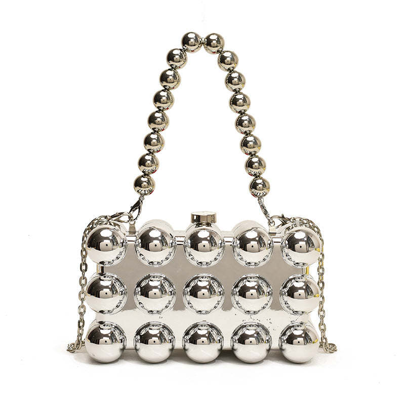 Minimalist Retro Metal Ball Chain Bags in Gold