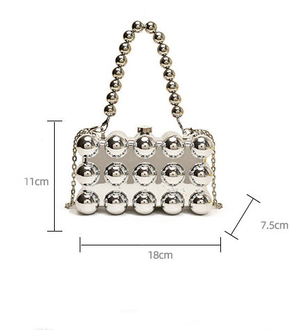 Minimalist Retro Metal Ball Chain Bags in Gold