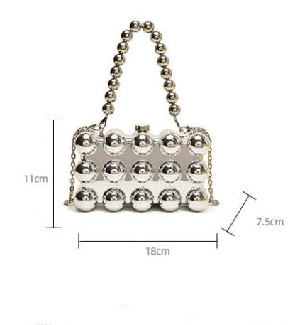 Minimalist Retro Metal Ball Chain Bags in Gold