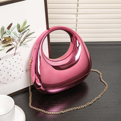 High-End Acrylic Evening Dumpling Bag with Gold Chain