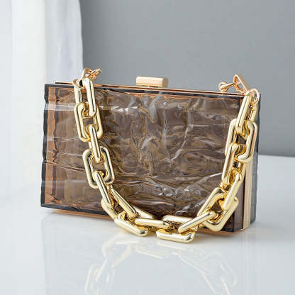 Chic High-End Daily Coffee Acrylic Jelly Clutch