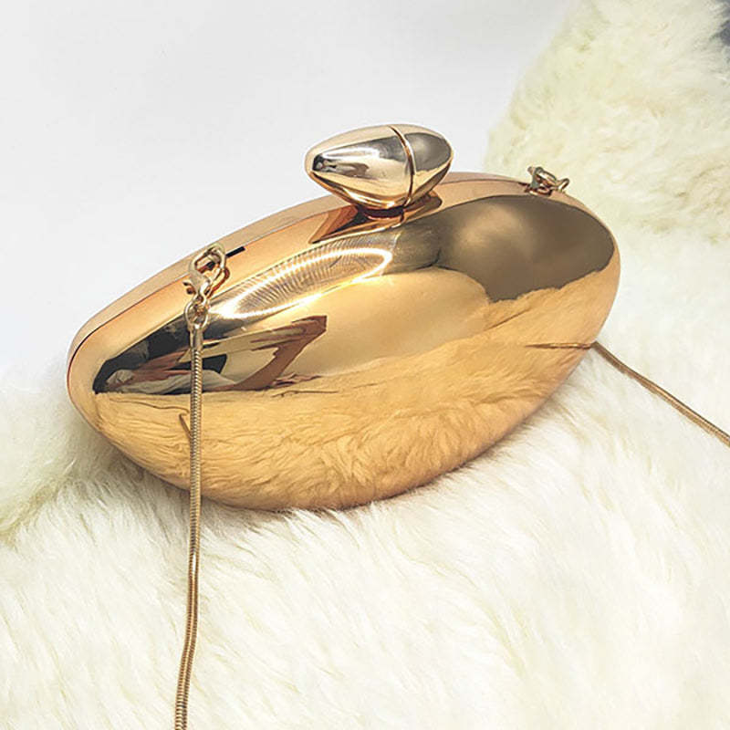 Elegant Gold Irregular Ellipse Candy Clutch for Daily and Wedding Use
