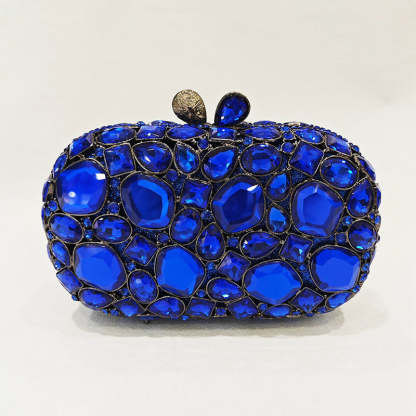 Retro-Inspired Square Evening Clutch with Elegant Irregular Glass Diamond Accents
