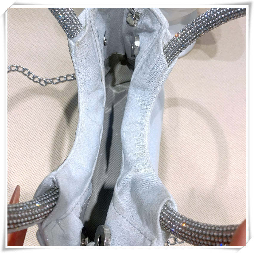 Elegant Silver Crystal Clutch Bag with Bowknot for Weddings and Parties