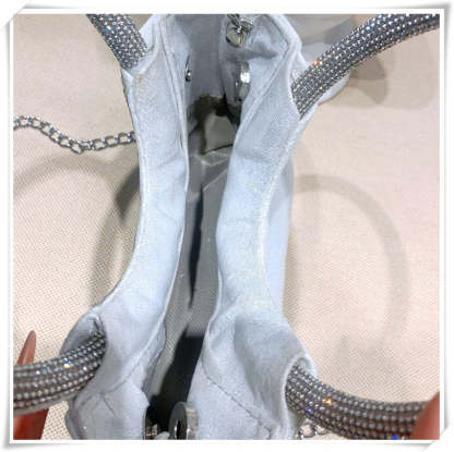 Elegant Silver Crystal Clutch Bag with Bowknot for Weddings and Parties