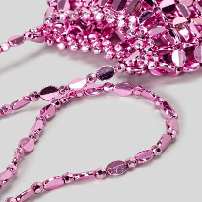 Elegant Evening Clutch Bag with Chic Acrylic Sequins and Beaded Weave Chain