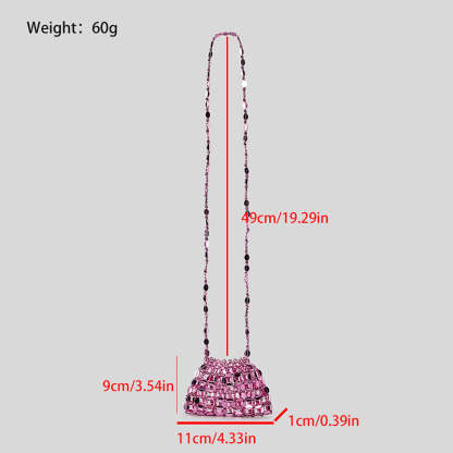 Elegant Evening Clutch Bag with Chic Acrylic Sequins and Beaded Weave Chain