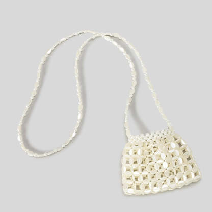 Elegant Evening Clutch Bag with Chic Acrylic Sequins and Beaded Weave Chain