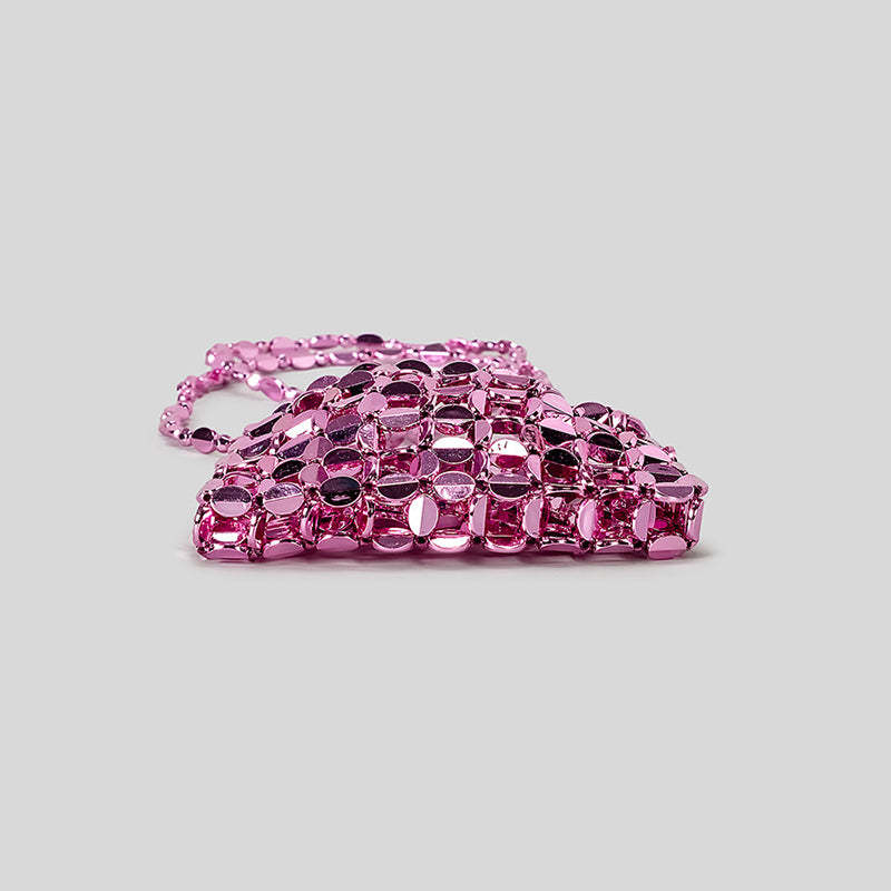 Elegant Evening Clutch Bag with Chic Acrylic Sequins and Beaded Weave Chain
