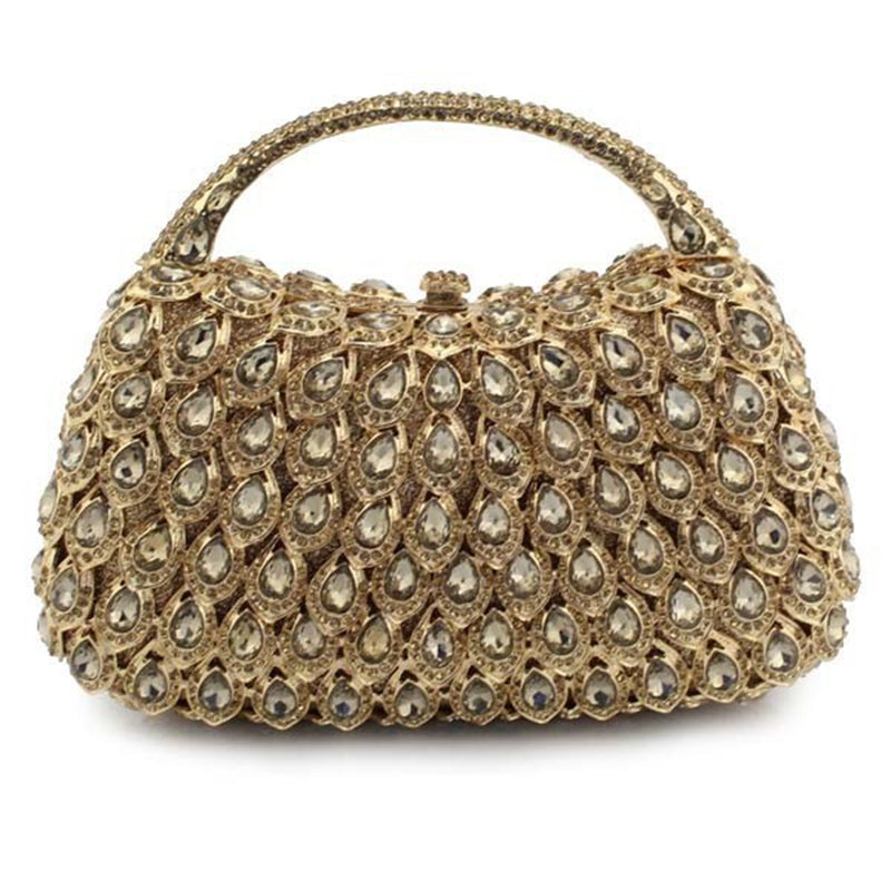Elegant Square Evening HandBag with Rhinestone for Luxurious Retro Weddings