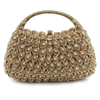 Elegant Square Evening HandBag with Rhinestone for Luxurious Retro Weddings