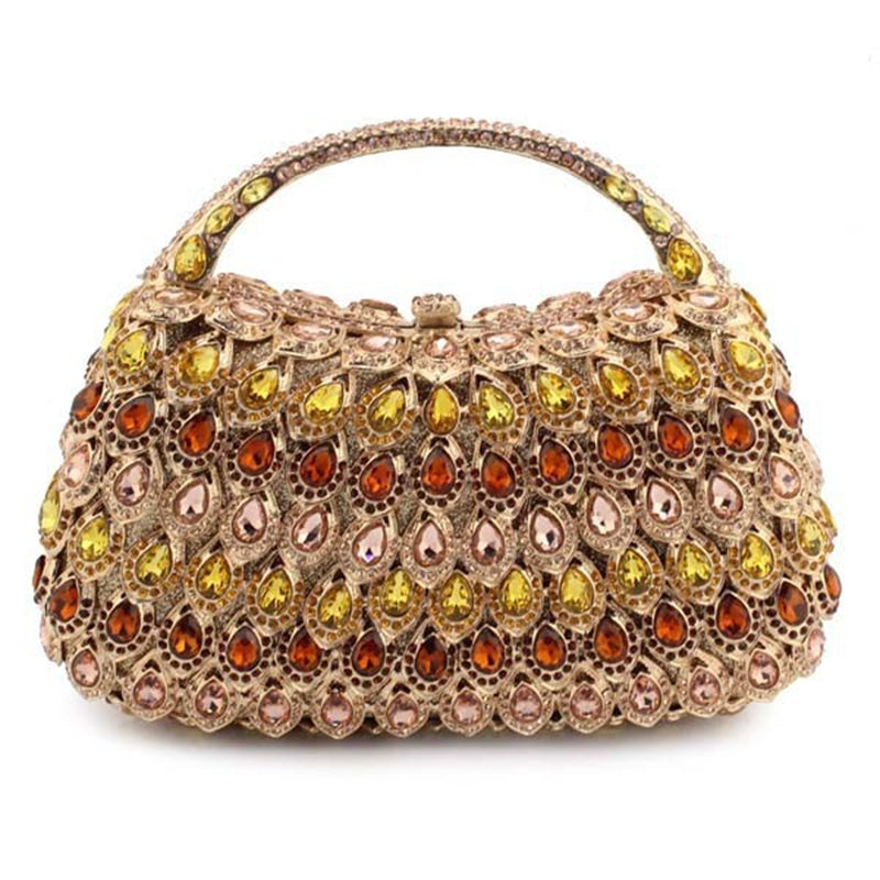 Elegant Square Evening HandBag with Rhinestone for Luxurious Retro Weddings