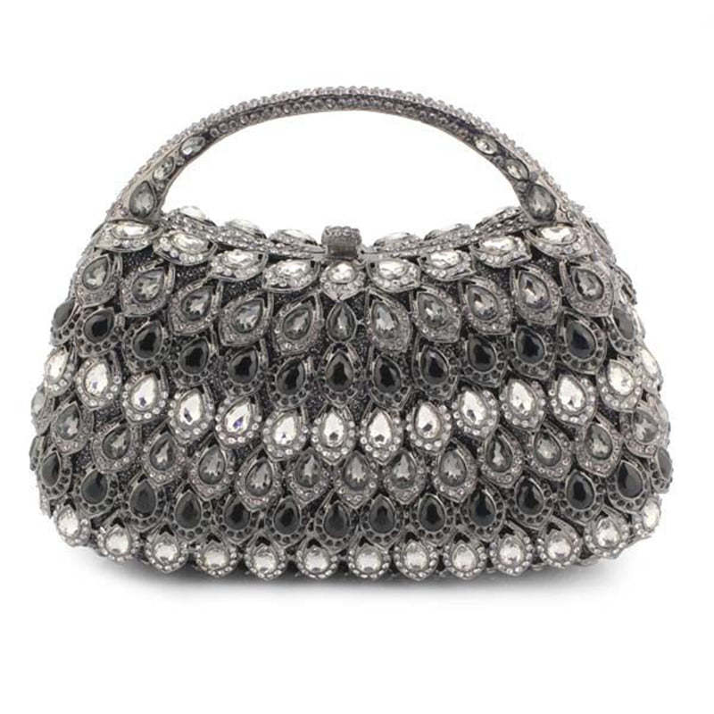 Elegant Square Evening HandBag with Rhinestone for Luxurious Retro Weddings