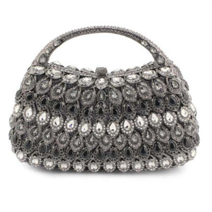 Elegant Square Evening HandBag with Rhinestone for Luxurious Retro Weddings