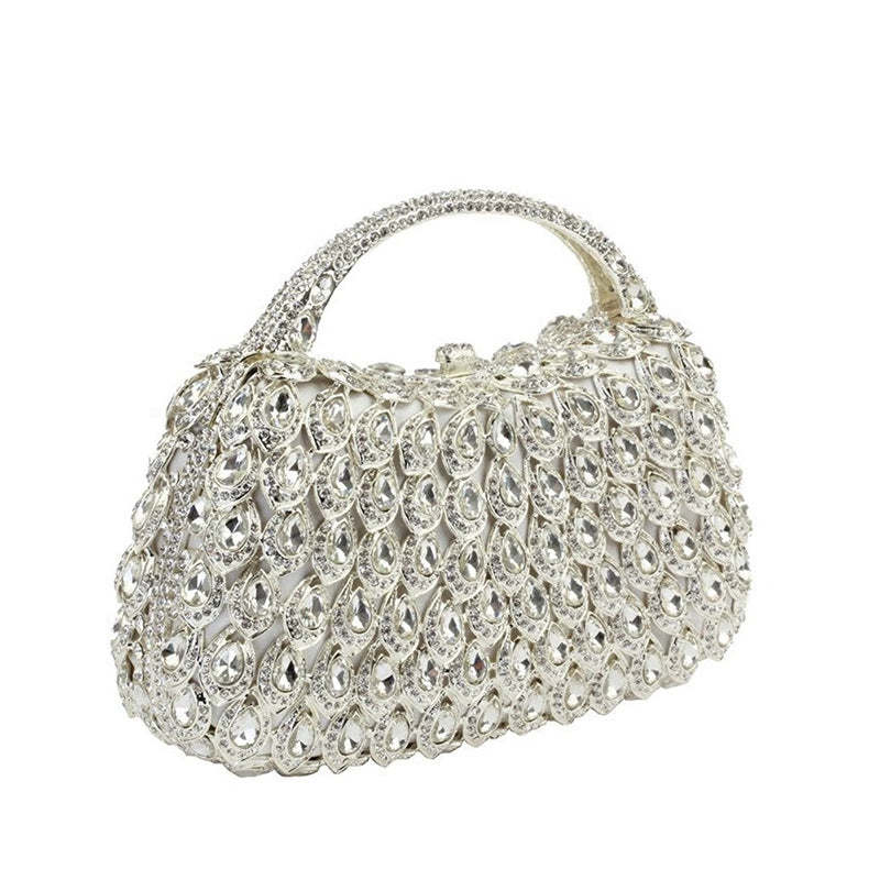 Elegant Square Evening HandBag with Rhinestone for Luxurious Retro Weddings