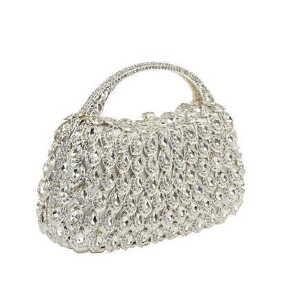 Elegant Square Evening HandBag with Rhinestone for Luxurious Retro Weddings
