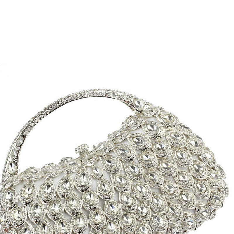 Elegant Square Evening HandBag with Rhinestone for Luxurious Retro Weddings