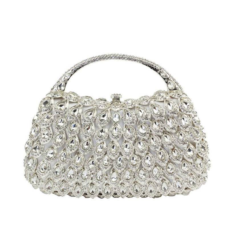 Elegant Square Evening HandBag with Rhinestone for Luxurious Retro Weddings