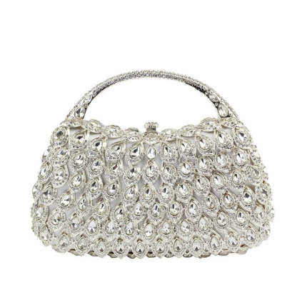 Elegant Square Evening HandBag with Rhinestone for Luxurious Retro Weddings