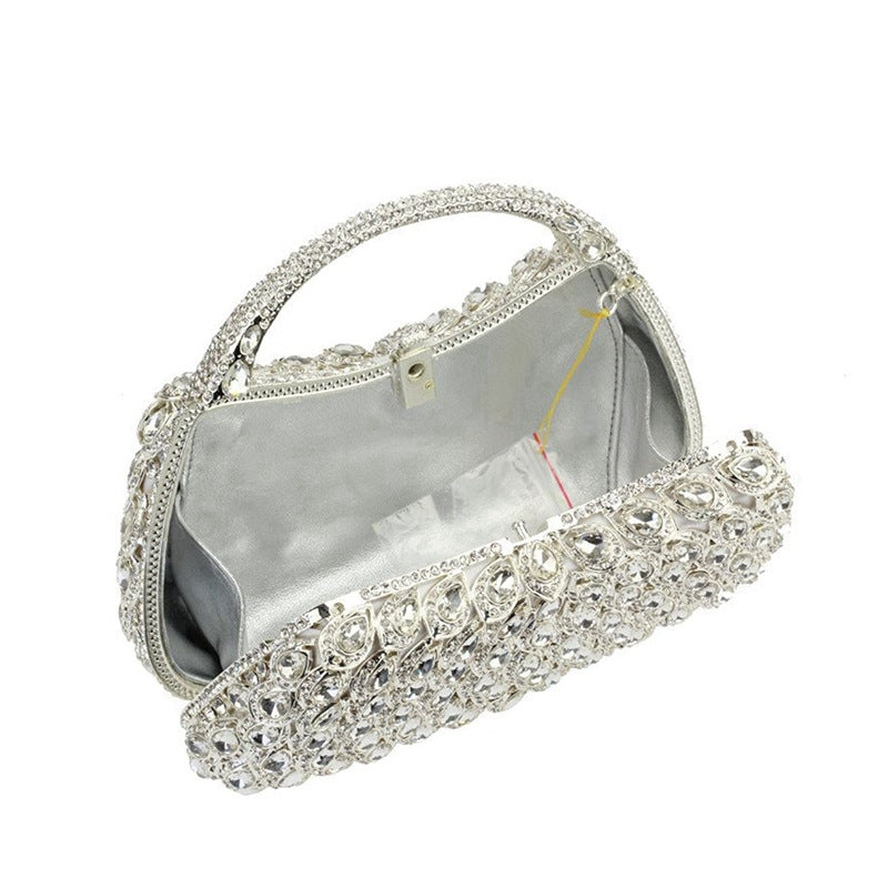 Elegant Square Evening HandBag with Rhinestone for Luxurious Retro Weddings