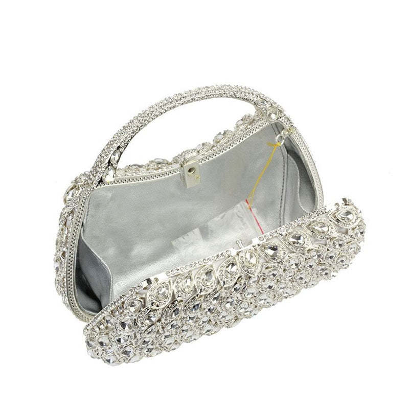 Elegant Square Evening HandBag with Rhinestone for Luxurious Retro Weddings
