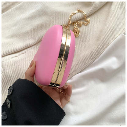 Elegant Minimalist PU Heart Chain Clutch for Weddings and Parties