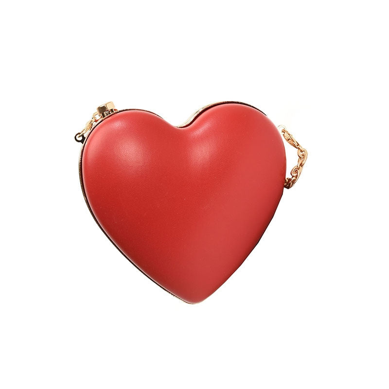 Elegant Minimalist PU Heart Chain Clutch for Weddings and Parties