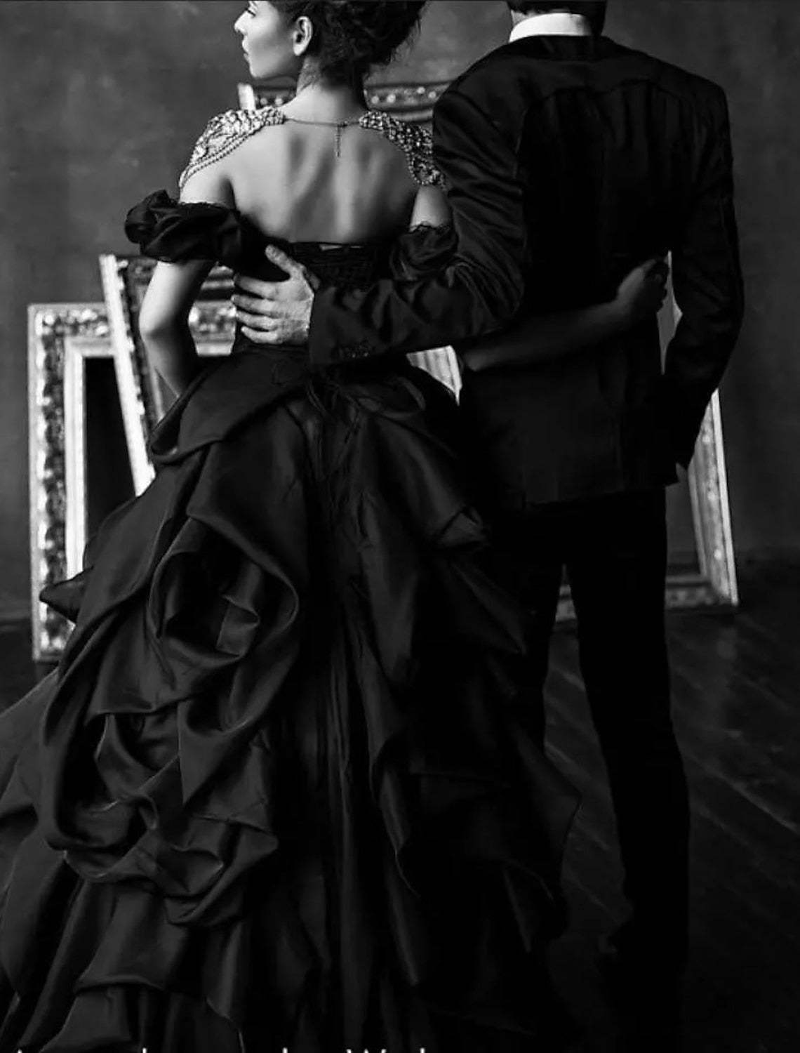 Off-the-Shoulder Floor-length Lace Ball Gown for Weddings