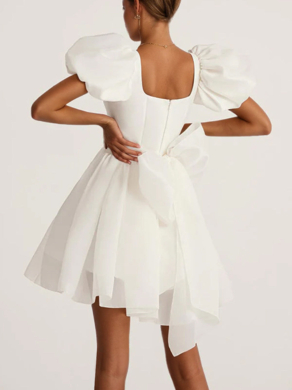 Square Mini Princess A-Line Wedding Dress