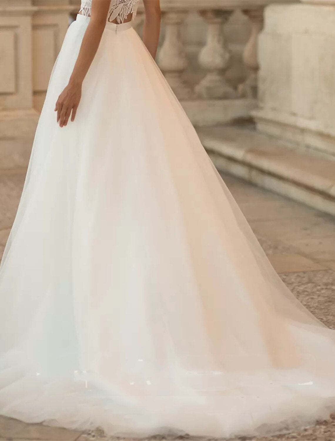 Princess/A-Line Wedding Dress Separates with Sweep Train and Split