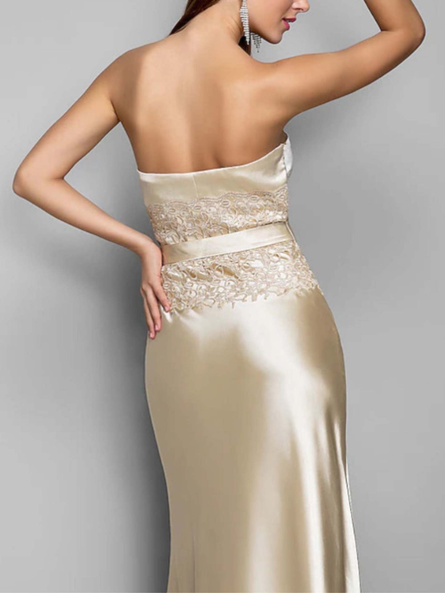 Sweetheart Sleeveless Floor-Length Mermaid/Trumpet Wedding Guest Dresses With Lace Appliques