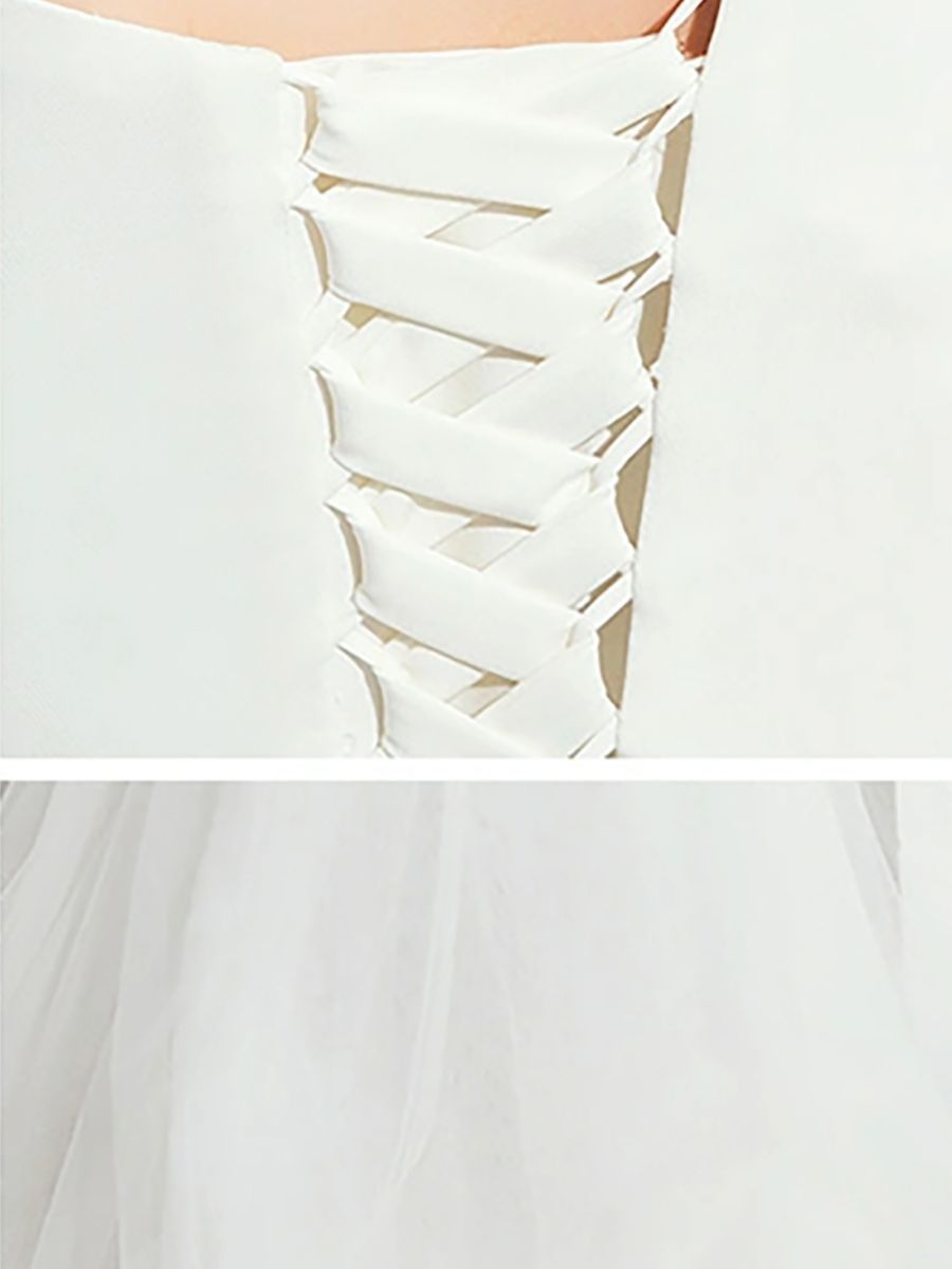 Elegant White Tulle Wedding Pant Suit with One-Shoulder 3/4 Sleeves