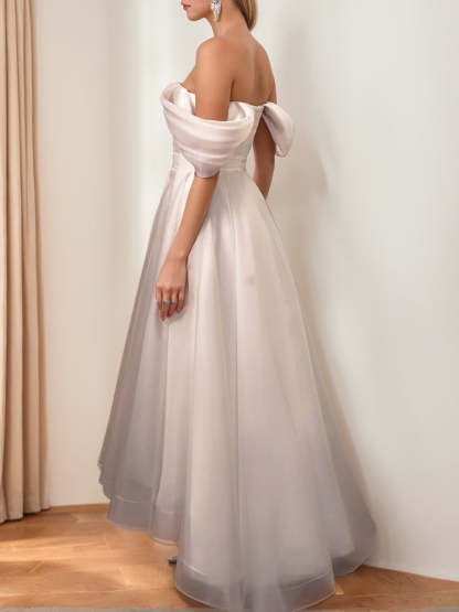 Princess A-Line Asymmetrical Sleeveless Off-the-Shoulder Wedding Dress