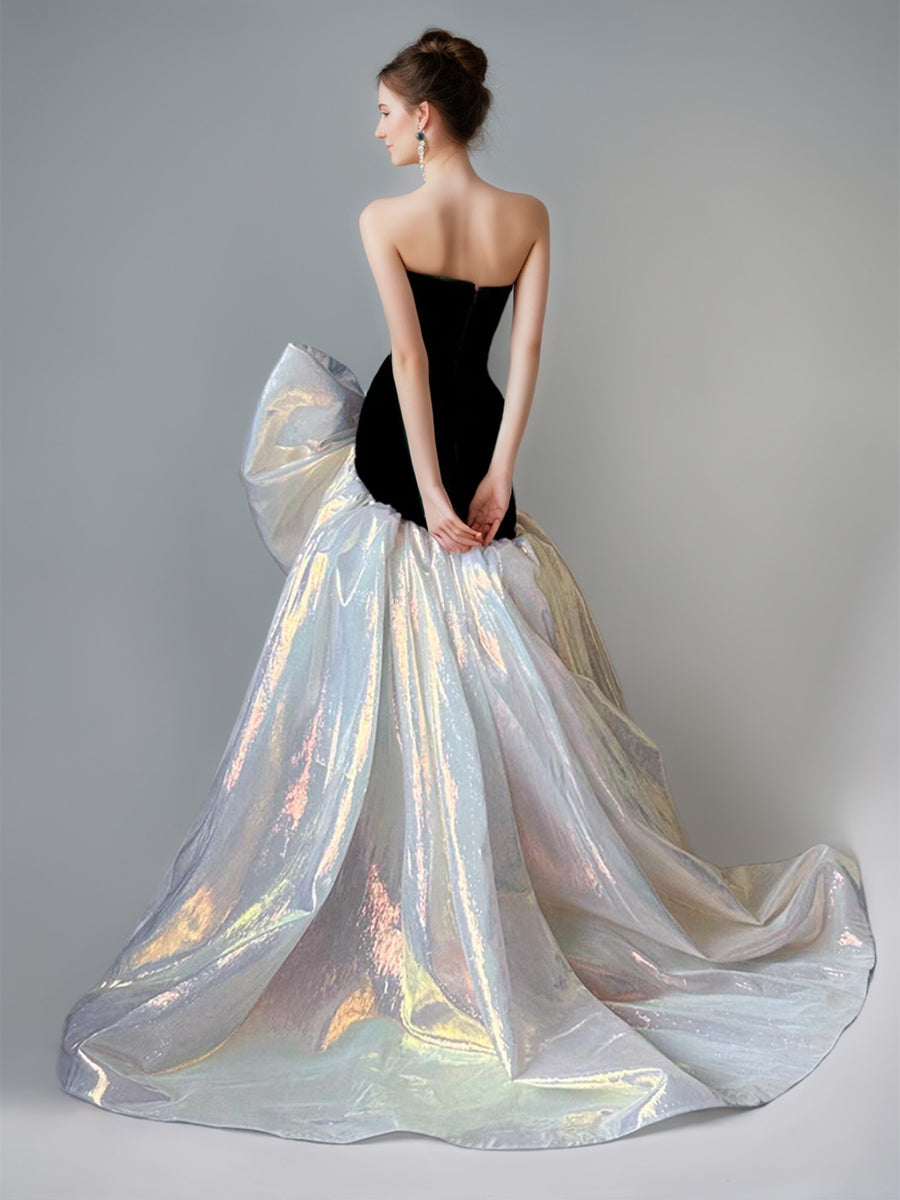 Sophisticated Strapless Sleeveless Mermaid Wedding Dress with Bow