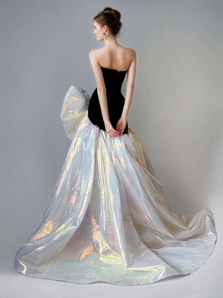 Sophisticated Strapless Sleeveless Mermaid Wedding Dress with Bow