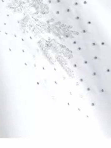 V-Neck Ball Gown with Long Sleeves and Jewel Appliques, Floor-Length Pleated Wedding Dress