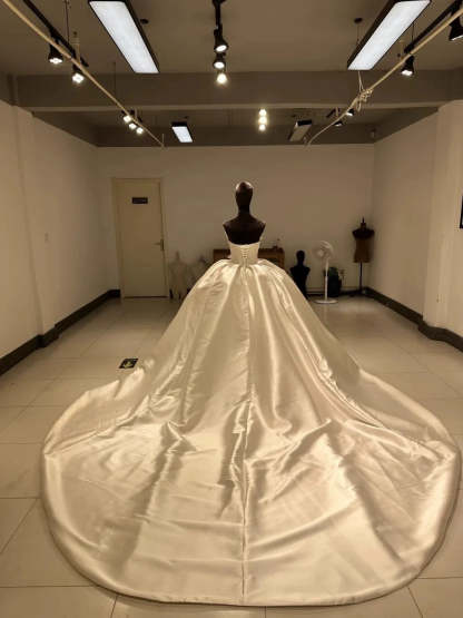 Off-The-Shoulder Pleated Ball Gown Wedding Dresses with Jewel Appliques, Bow & Detachable Sleeves