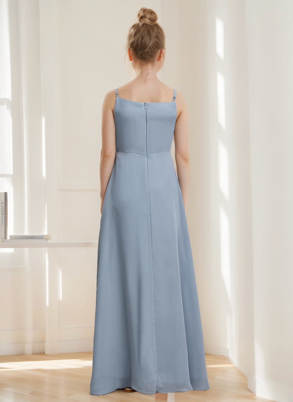 Junior Girl Bridesmaid A-Line/Princess Dresses with Sequins and Spaghetti Straps