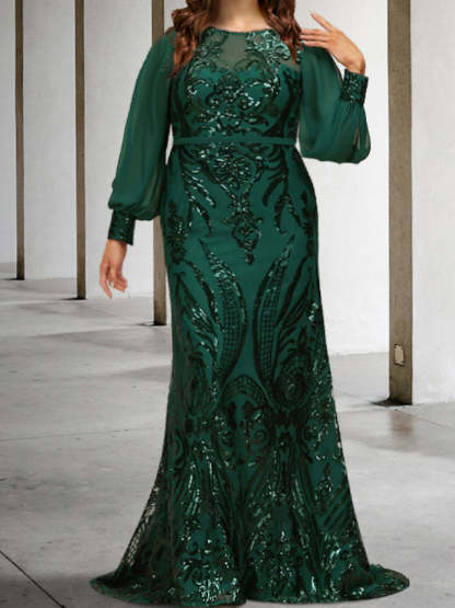 Sequined Mother of the Bride Sheath or Column Gowns
