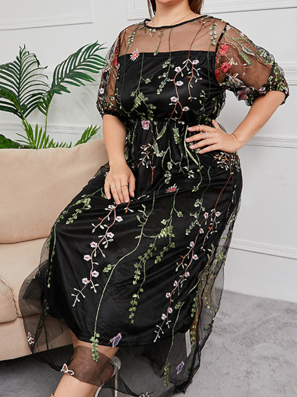 Mother of the Bride Tulle Dresses with A-Line and Princess Embroidery