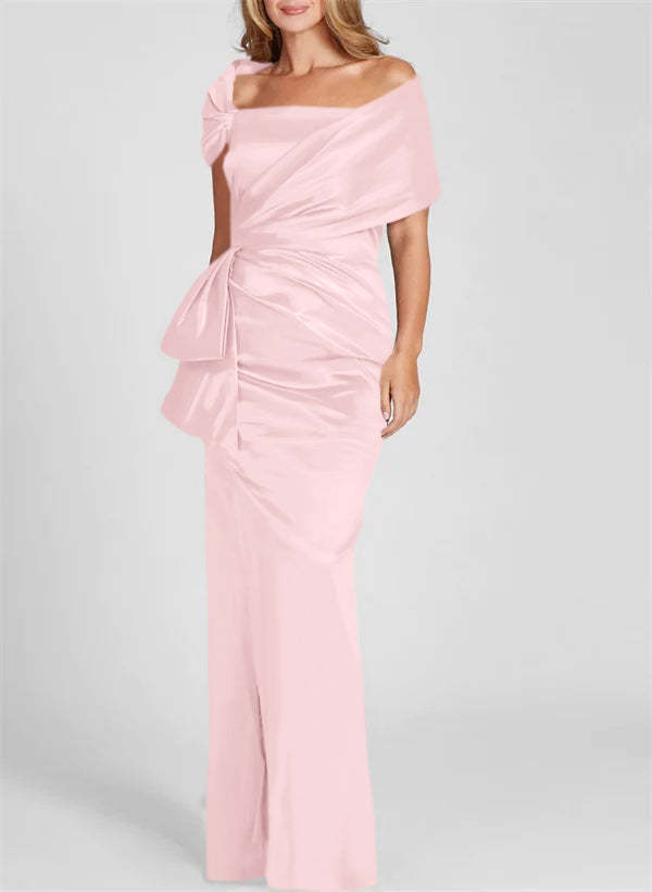 Off-the-Shoulder Floor-Length Sheath/Column Gown for the Mother of the Bride