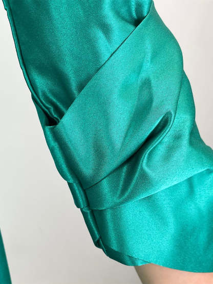 V-Neck 3/4 Sleeve Knee-Length Mother of the Bride Dress with Sash