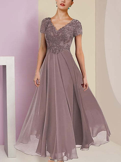 Short Sleeve A-Line Princess Jacket Dress for the Mother of the Bride