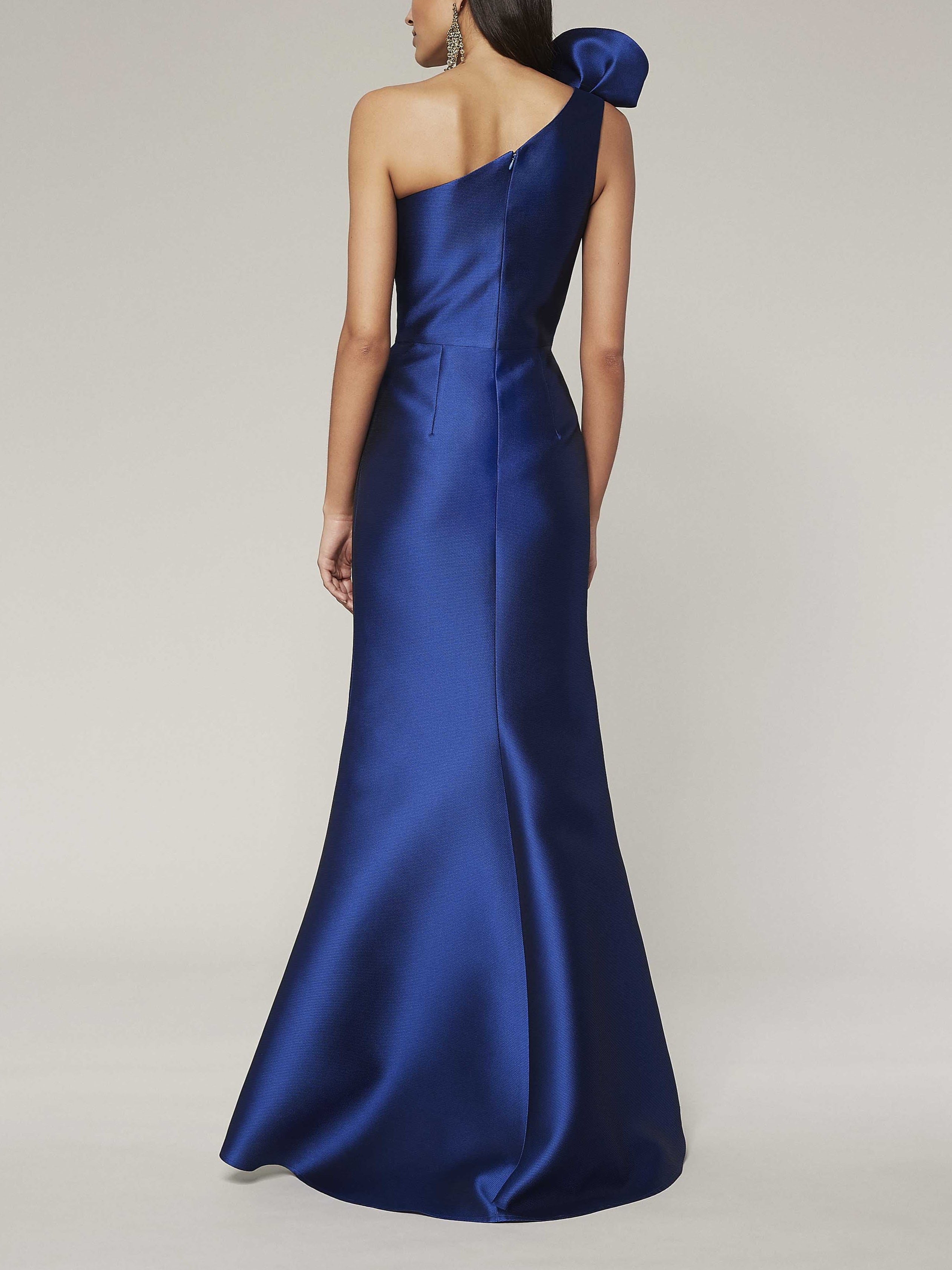 One-Shoulder Sleeveless A-Line Princess Floor-Length Mother of the Bride Dress with Side Split