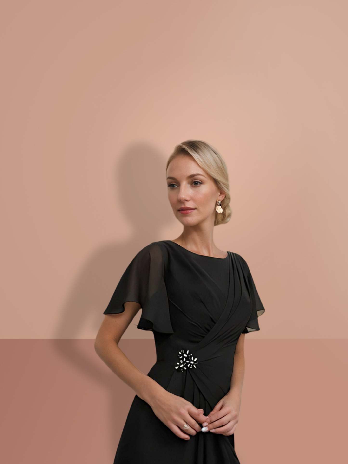 Short Sleeve Ankle-Length Sheath Mother of the Bride Dresses