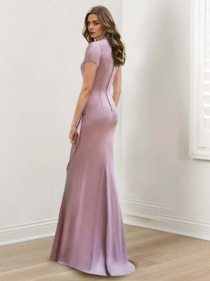 V-Neck Floor-Length Mermaid/Trumpet Mother of the Bride Dresses with Ruffles